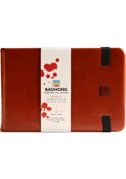 Suluboya Akademi Deri Kaplı Eskiz Defteri (Hot Press) 12X16CM, %100 Pamuk, 300GR (20 Sayfa)