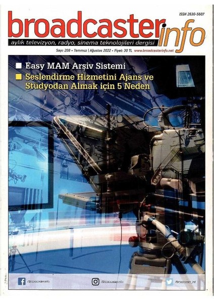 Broadcasterinfo:aylık Televizyon,radyo,sinema Teknolojileri Dergisi: Seslendirme Hizmetini Ajans ve Stüdyodan Almak Için 5 NEDEN(SAYI:208-TEMMUZ/AĞUSTOS 2022 Retro Koleksiyon Eski Baskı)