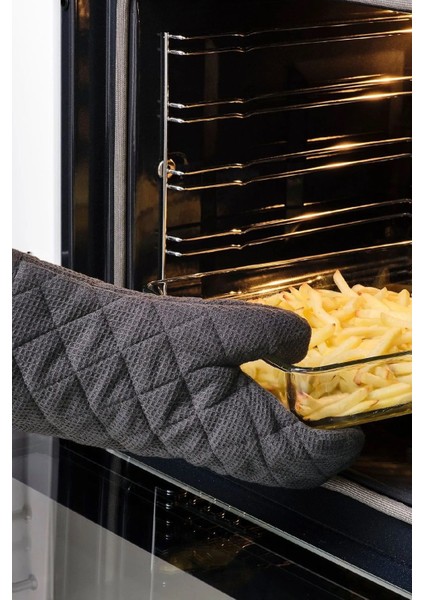 Gri Renk Fırın Eldiveni ve Tutacak Takımı, Güvenle Kullanım Için Ideal modelleri