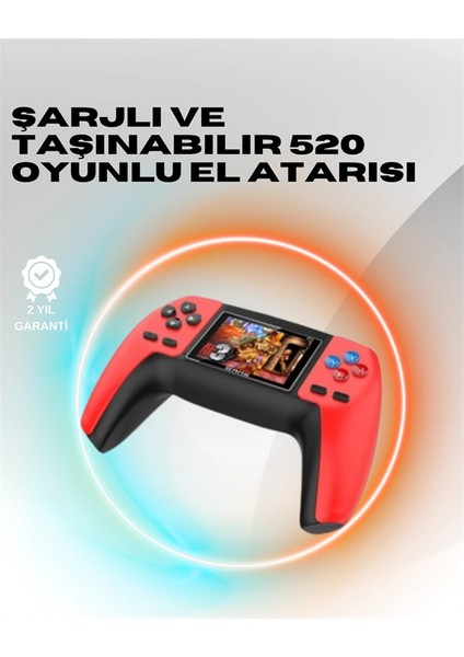P5 Mini Retro Oyun Konsolu – Tak-Çalıştır, 520 Hazır Oyun, Portatif Kullanım