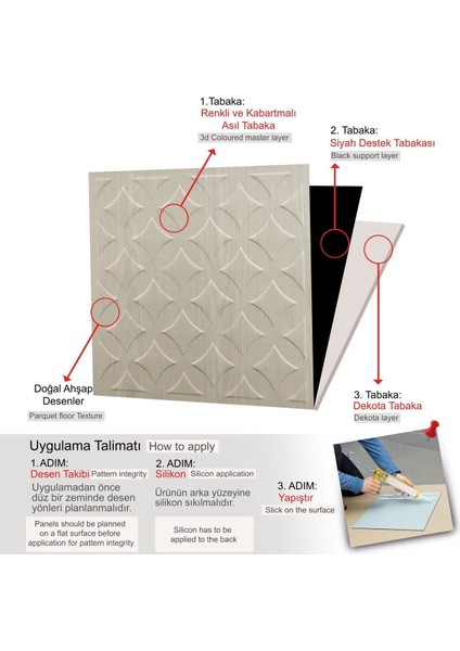 3D Kabartmalı Retro Duvar Paneli Beyaz Bej 41X41 Cm, 6'lı Paket, 1 M² modelleri