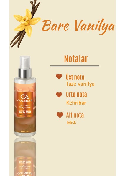 Bare Vanilya Vücut Spreyi 200 ml fiyatları