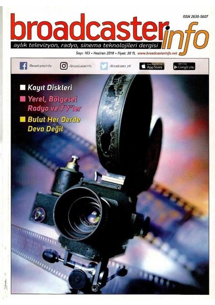 Broadcasterinfo:aylık Televizyon,radyo,sinema Teknolojileri Dergisi-Kayıt Diskleri (SAYI:163-HAZIRAN 2018 Retro Koleksiyon Eski Baskı)
