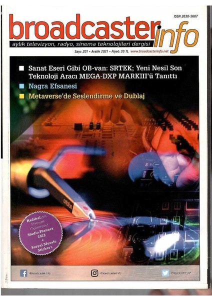 Broadcasterinfo:aylık Televizyon,radyo,sinema Teknolojileri Dergisi: Metaverse'de Seslendirme ve DUBLAJ(SAYI:201-ARALIK 2021 Retro Koleksiyon Eski Baskı)