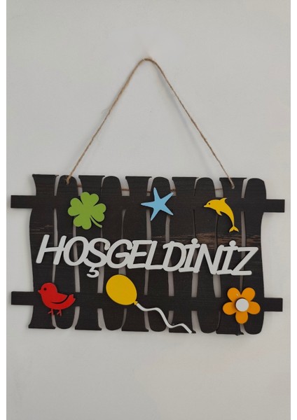 Hoşgeldiniz Yazılı Bahçe Çiti Mdf Lazer Kesim Kapı ve Duvar Süsü - Rebap Ahşap fırsatları