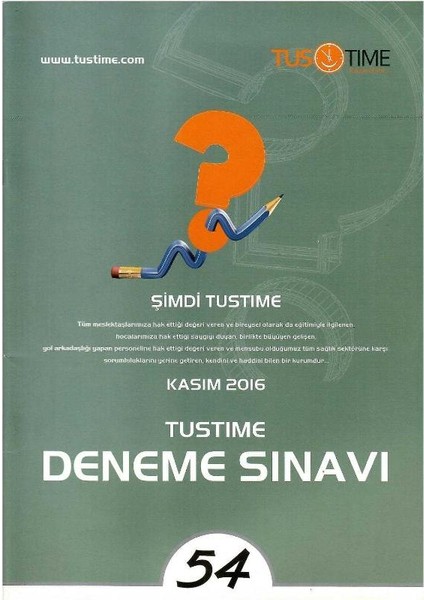 Tus Time 2016 Deneme Sınavı Temel Bilimler 240 Soru