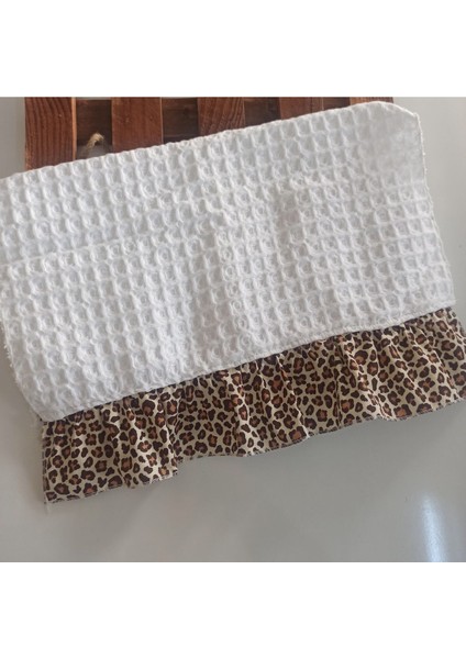 Leopar Desenli Şık Mutfak Kurulama Peçetesi, Tekli, Beyaz Renkli.