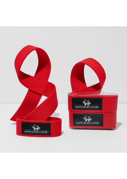 Lifting Straps Kırmızı Halter Bar Çekme Aparatı 2'li Paket