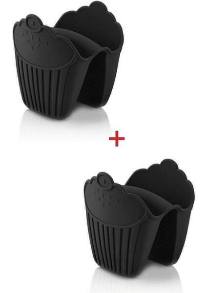 Siyah 2'li Silikon Fırın Eldiveni Isı Yalıtımlı Mikrodalga ve Tencere Tutmaç Seti fırsatları