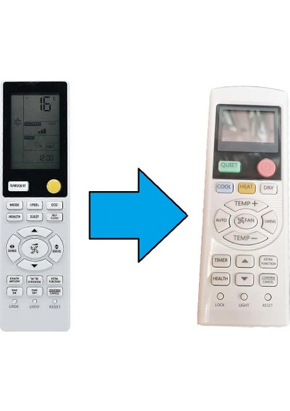 Fujiplus Miyu ile Uyumlu Inverter Klima Kumandası-Resimde Sağdaki Gönderilir