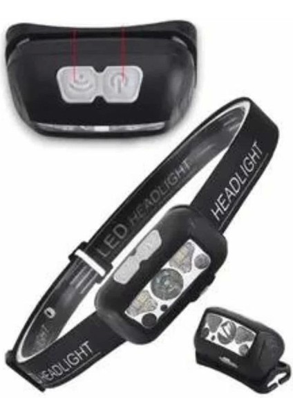 Kamp Lambası Kafa Feneri Kafa Lambası Ayarlanabilir Sensörlü Şarjlı