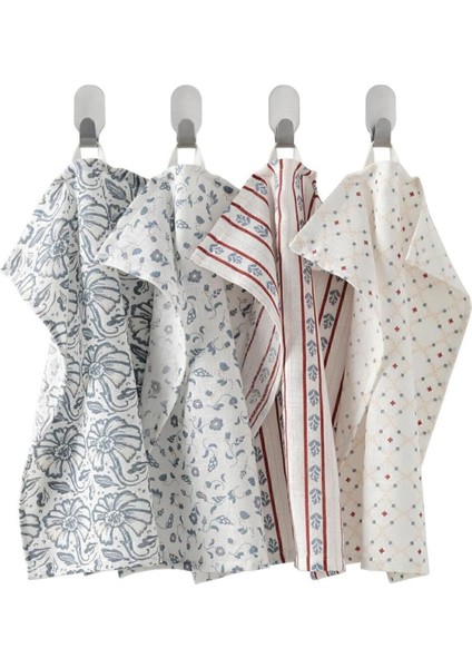 Renkli Pamuk Kumaş Kurulama Bezi Seti 30X40 Cm, 4 Adet