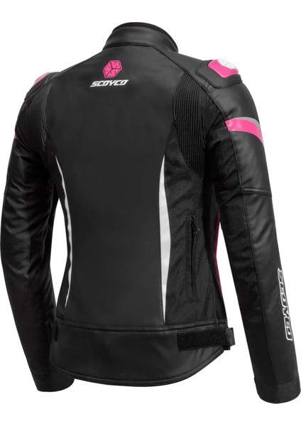 JK153W Kadın 4 Mevsim Motosiklet Montu - Siyah/pembe, Ce Onaylı Koruma, Reflektörlü fiyatları