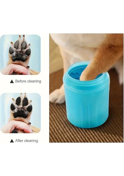 Silikon Jel Fırçalı Kedi Köpek Pati Ayak Temizleme Kovası (Ithal Ürün)
