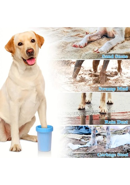 Silikon Jel Fırçalı Kedi Köpek Pati Ayak Temizleme Kovası (Ithal Ürün)