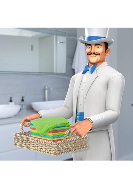 12'li Mikrofiber Temizlik Bezi, 30X30 Cm, Mavi, Yumuşak ve Hızlı Temizlik Seti modelleri