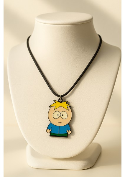 Karikatür Figürlü Siyah Ipli Kolye - Unisex fırsatları