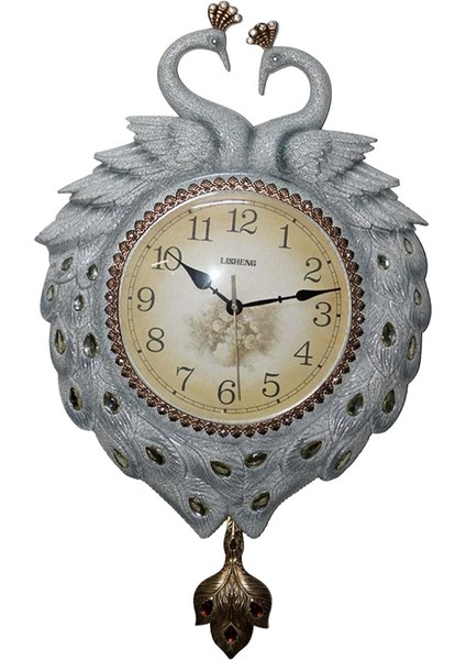 Duvar Saati Tavuskuşu Temalı Polyester Saat No.6 40 x 60 cm