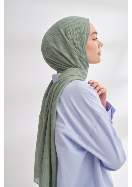 Müslin Dama Desen Şal - Mint Yeşili modelleri