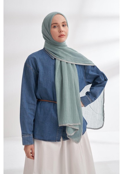 Müslin Biyeli Şal -Mint