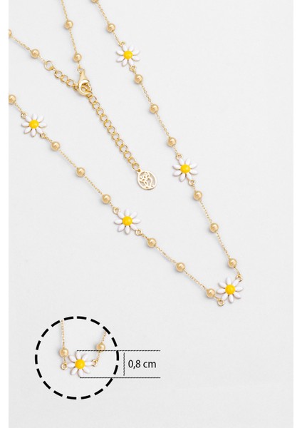 Koyoto Papatyası 18 Ayar Sarı Altın Kaplama 55 cm Gümüş Kolye modelleri