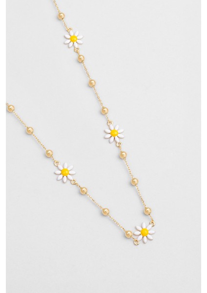 Koyoto Papatyası 18 Ayar Sarı Altın Kaplama 55 cm Gümüş Kolye indirimleri