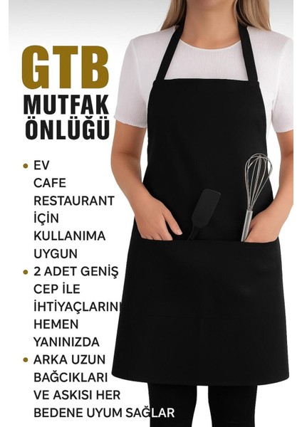 Leke Tutmaz Gabardin Mutfak Önlüğü, Unisex, Siyah, Şef ve Barista Için Mükemmel fiyatları