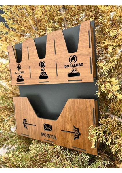 Modern Siyah Ahşap Posta Kutusu ve Fatura Kutusu, Şık ve Dayanıklı Tasarım modelleri