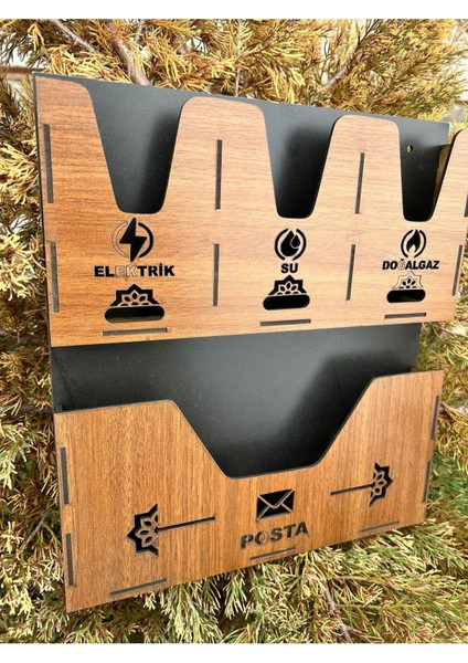 Modern Siyah Ahşap Posta Kutusu ve Fatura Kutusu, Şık ve Dayanıklı Tasarım fırsatları