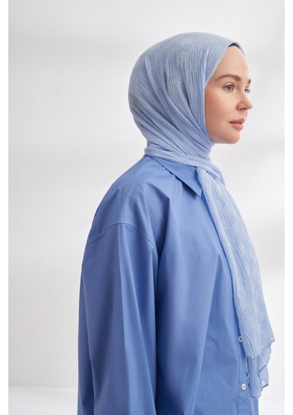 Müslin Dama Desen Şal - Bebe Mavisi modelleri