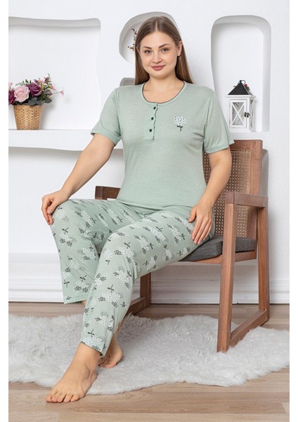 Papatya Desenli Desenli Büyük Beden Pijama Takımı fiyatları