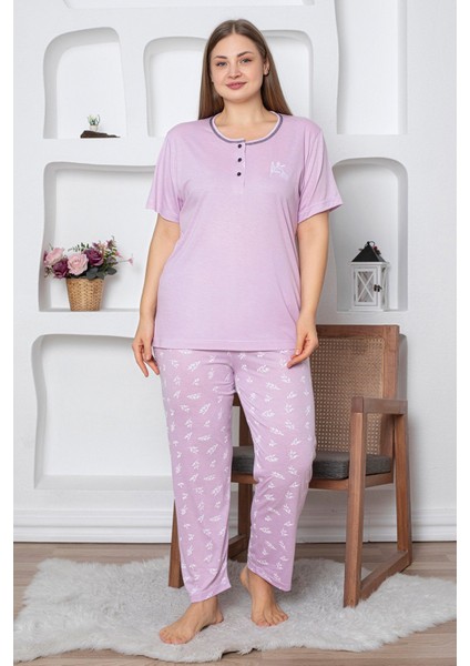 Yaprak Desenli Büyük Beden Pijama Takımı fiyatları