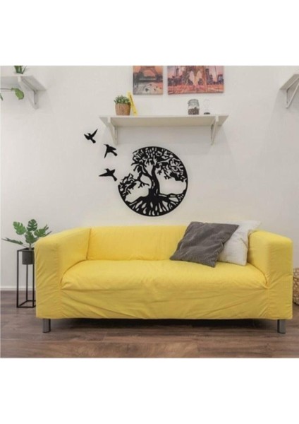 Siyah Ahşap Kuş Temalı Duvar Tablosu, Doğal ve Şık Dekorasyon Parçası