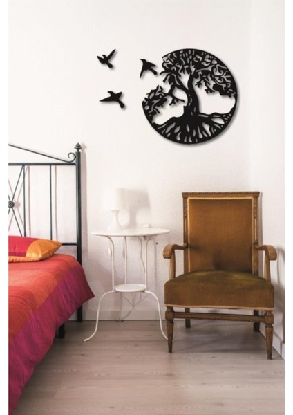 Siyah Ahşap Kuş Temalı Duvar Tablosu, Doğal ve Şık Dekorasyon Parçası indirimleri