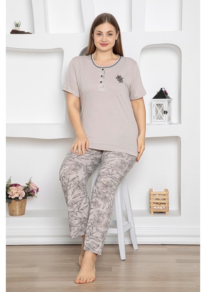 Çiçek Desenli Büyük Beden Pijama Takımı fiyatları