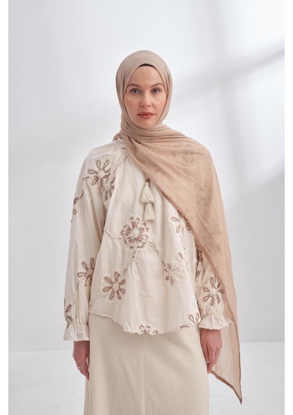 Müslin Biyeli Şal - Sahra