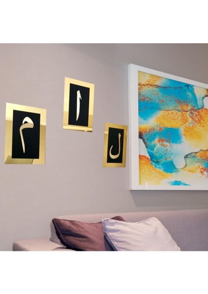 Altın Renkli Pleksi Duvar Dekoru, Modern ve Şık Tasarım, Ev ve Ofis Için Ideal.