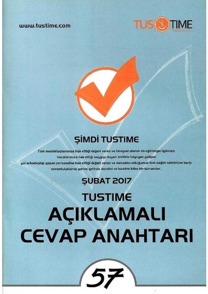 Tus Time 2017 Deneme Sınavı Temel Bilimler ve Klinik Bilimler Testi Soru ve Açıklamaları Cevap Anahtarlı (57)
