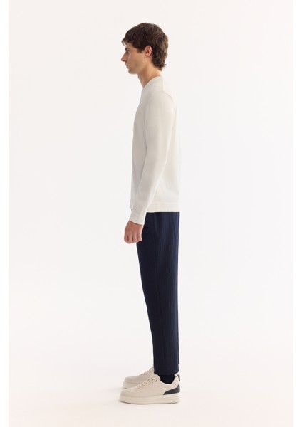 Erkek Ekru Bisiklet Yaka Rayon Karışımlı Tüylenmeyen Triko Regular Fit Kazak A52Y5001 modelleri