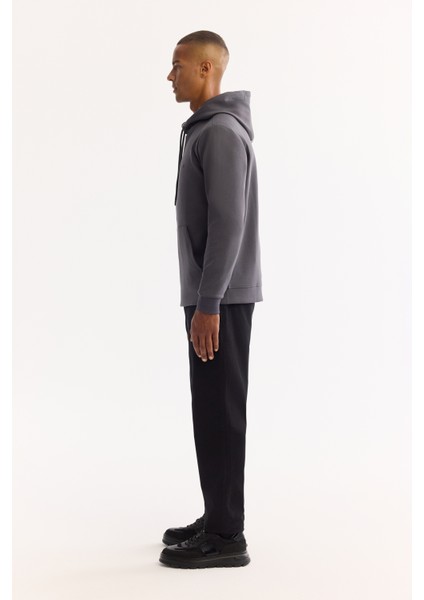 Erkek Antrasit Kapüşonlu Pamuklu Bi-Stretch Regular Fit Sweatshirt A52Y1201 modelleri