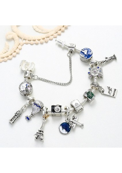 Pandora Tarz, Fil Aşk Temalı Charm Bileklik, Ahşap Kutu Içerisinde