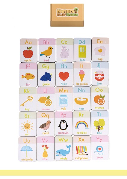 Ingilizce Alfabe ve Nesne Eşleştirme Kartları Eğitici Ahşap Ingilizce Alfabe Kartları fiyatları
