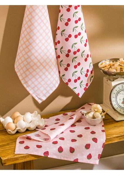 Karışık Baskılı Kurulama Bezi Seti 3'lü 40X50 Cm, Pembe fiyatları