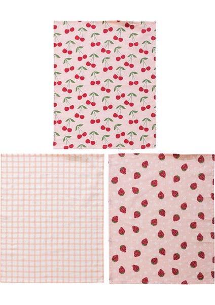 Karışık Baskılı Kurulama Bezi Seti 3'lü 40X50 Cm, Pembe indirimleri
