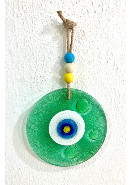 El Yapımı Yeşil Nazar Boncuğu Balkon Süsü 16 Cm, Duvar Dekorasyonu fiyatları