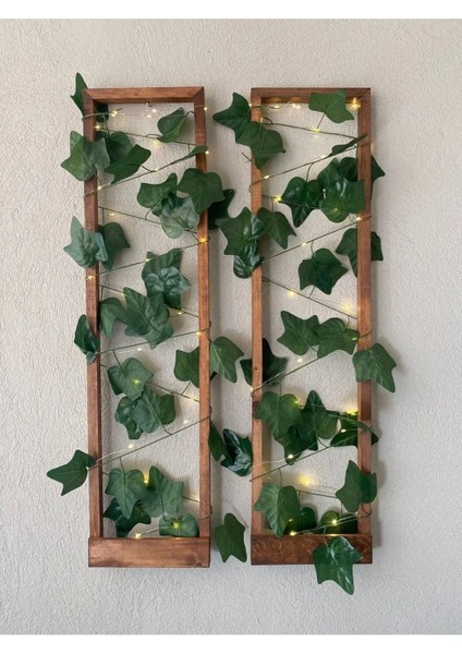 Iki Parça Ahşap Sarmaşık Ledli Duvar Çıtası, Kış Bahçesi ve Balkon Dekoru