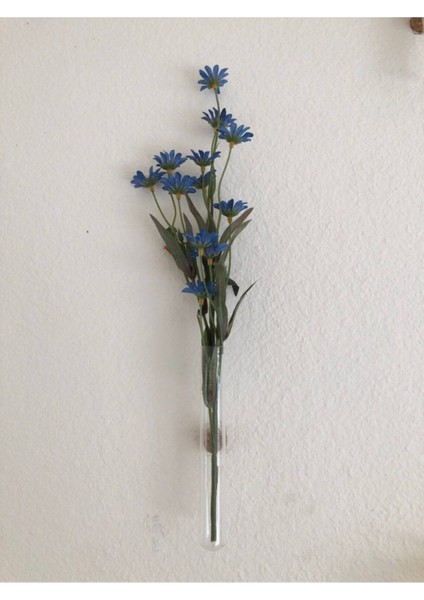 Turuncu Ahşap 10'lu Cam Tüp Duvar Çiçekliği Seti (Çiçekler Dahil Değildir) modelleri