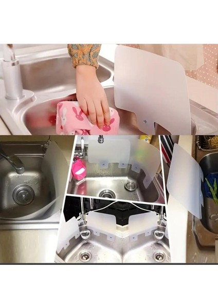 Beyaz Lavabo Su Yağ Sıçratmaz Vantuzlu Plastik Koruyucu Mat modelleri