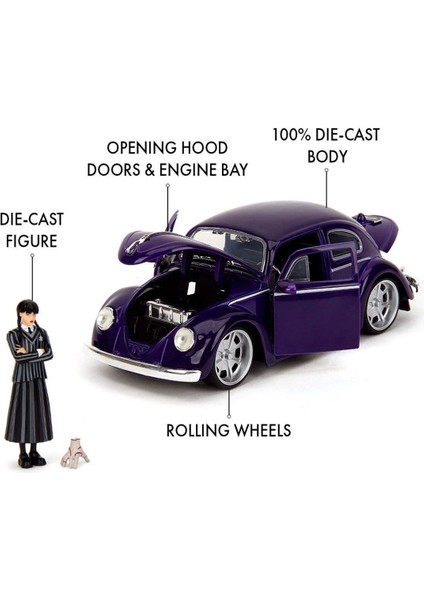 253255076 Jada Wednesday Volkswagen Beetle 1 24 modelleri