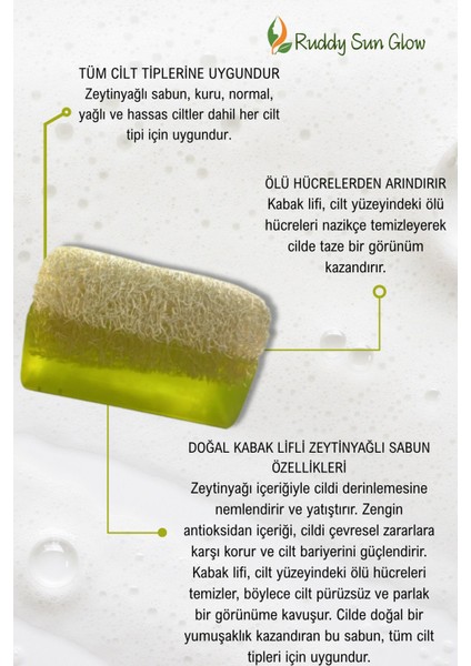 Kabak Lifli Zeytinyağlı Sabun El Yapımı Doğal 120 gr fiyatları
